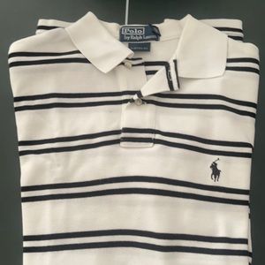 White & black stripe Polo Ralph Lauren custom fit